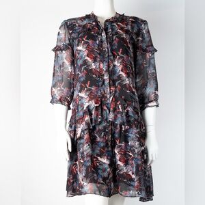 SALONI Multicolor Floral Long Sleeve Dress